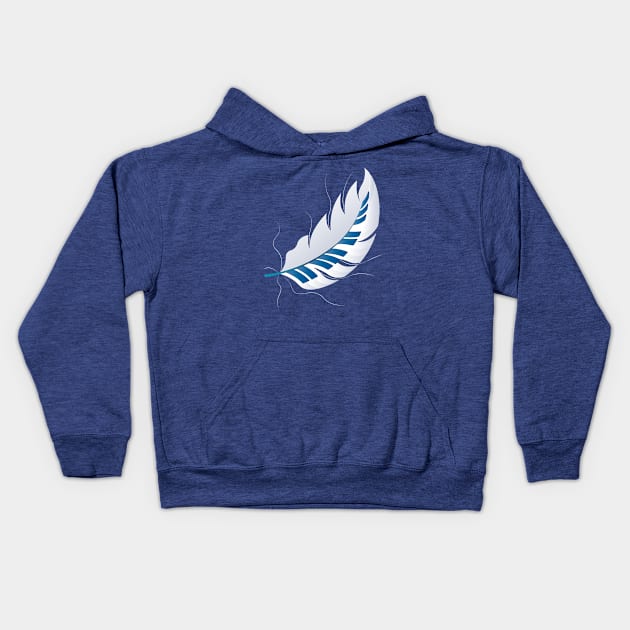 Piano Keys in a Feather (Blue) Kids Hoodie by iamKaye